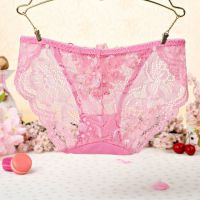 P341 - Celana Dalam Panties Thong Magenta Transparan Bordir Bunga - Thumbnail 2