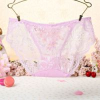 P343 - Celana Dalam Panties Thong Pink Transparan, Bordir Bunga - Thumbnail 2