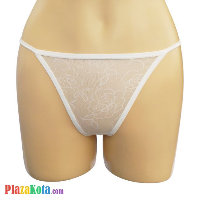 GS171 - Celana Dalam G-String Wanita Putih Transparan Pita - Photo 1