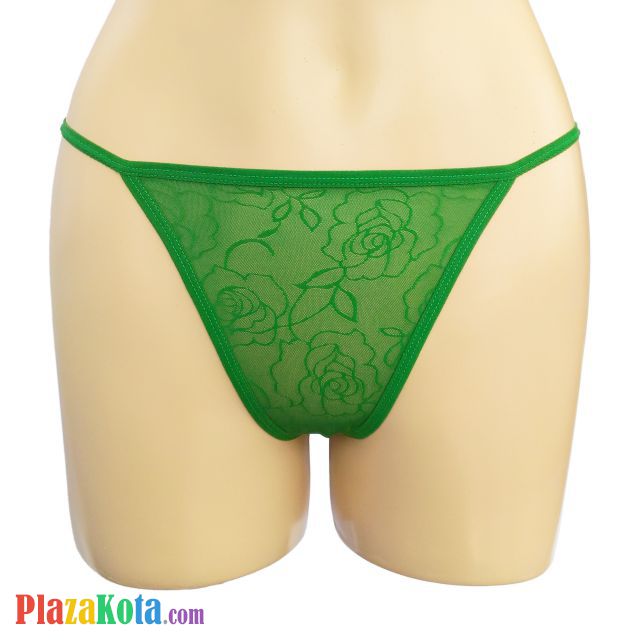 GS175 - Celana Dalam G-String Wanita Hijau Transparan Pita - Photo 1