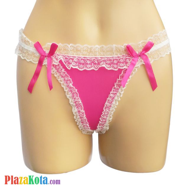 GS179 - Celana Dalam G-String Wanita Crotchless Magenta Pita - Photo 1