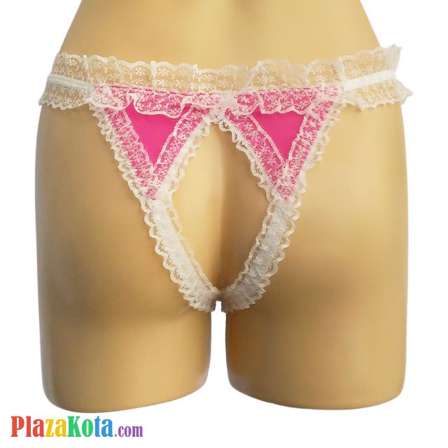 GS179 - Celana Dalam G-String Wanita Crotchless Magenta Pita - Photo 2