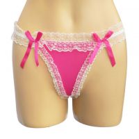 GS179 - Celana Dalam G-String Wanita Crotchless Magenta, Pita