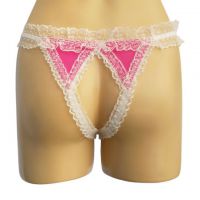 GS179 - Celana Dalam G-String Wanita Crotchless Magenta Pita - Thumbnail 2