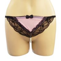 GS192 - Celana Dalam G-String Mutiara Pink Transparan