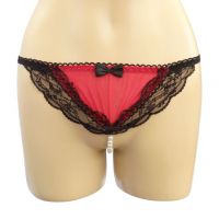 GS194 - Celana Dalam G-String Mutiara Merah Transparan