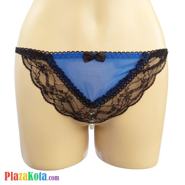 GS195 - Celana Dalam G-String Mutiara Biru Transparan - Photo 1