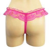 GS198 - Celana Dalam G-String Mutiara Crotchless Magenta Transparan Pita - Thumbnail 2