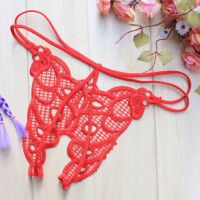 GS210 - Celana Dalam G-String Wanita Merah Crotchless - 2