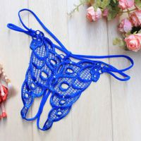 GS211 - Celana Dalam G-String Wanita Biru Crotchless