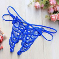 GS211 - Celana Dalam G-String Wanita Biru Crotchless - 2