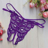 GS212 - Celana Dalam G-String Wanita Ungu, Crotchless