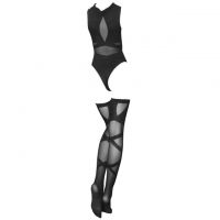 BS161 - Bodystocking Half Body Hitam Transparan Stocking - Thumbnail 2