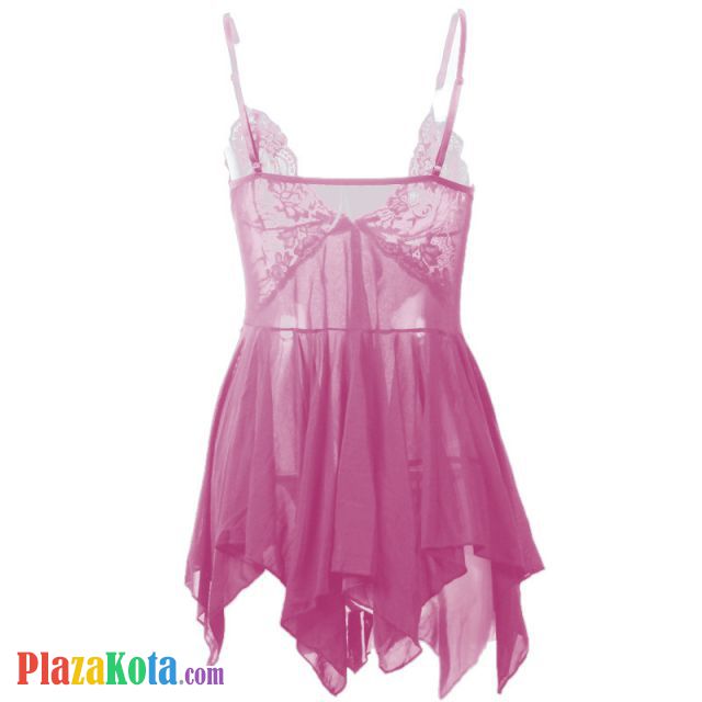 L0865 - Baju Tidur Lingerie Babydoll Mini Dress Pink Transparan - Photo 2