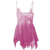 L0865 - Baju Tidur Lingerie Babydoll Mini Dress Pink Transparan - Thumbnail 2