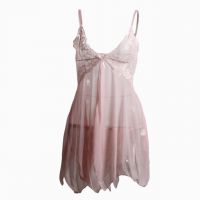 L0867 - Lingerie Babydoll Krem Transparan