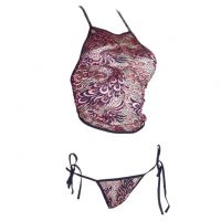 B247 - Bikini Bra Set Halterneck Ungu, Panties Ikat Samping