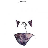 B247 - Bikini Bra Set Halterneck Ungu, Panties Ikat Samping - 2