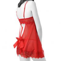 L0869 - Baju Tidur Dinas Malam Wanita Lingerie Mini Dress Gaun Pendek Seksi Merah Transparan - Thumbnail 2 L0869 - Baju Tidur Dinas Malam Wanita Lingerie Mini Dress Gaun Pendek Seksi Merah Transparan - Thumbnail 2