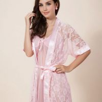 L0930 - Baju Tidur Dinas Malam Wanita Lingerie Kimono Jubah Seksi Pink Transparan Lengan Pendek Ikat Pinggang Baju Dalam - Thumbnail 1 L0930 - Baju Tidur Dinas Malam Wanita Lingerie Kimono Jubah Seksi Pink Transparan Lengan Pendek Ikat Pinggang Baju Dalam - Thumbnail 1