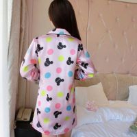 BT014 - Baju Tidur Pink Lengan Panjang Kancing Depan - Thumbnail 2