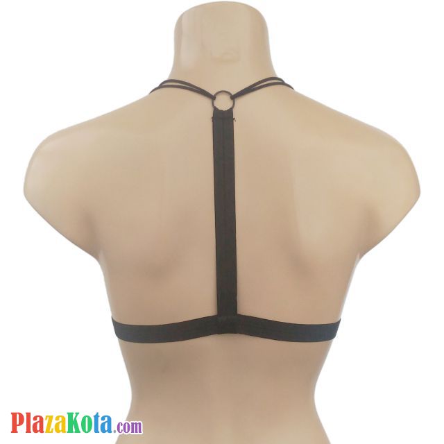 BH063 - Bra Demi Halterneck Hitam Cup Busa - Photo 2