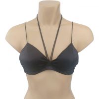 BH065 - Bra Demi Hitam, Tali Halterneck, Cup Busa