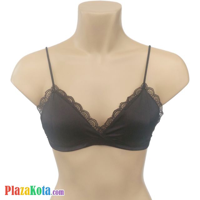 BH069 - Bra Demi Hitam Cup Busa Renda - Photo 1