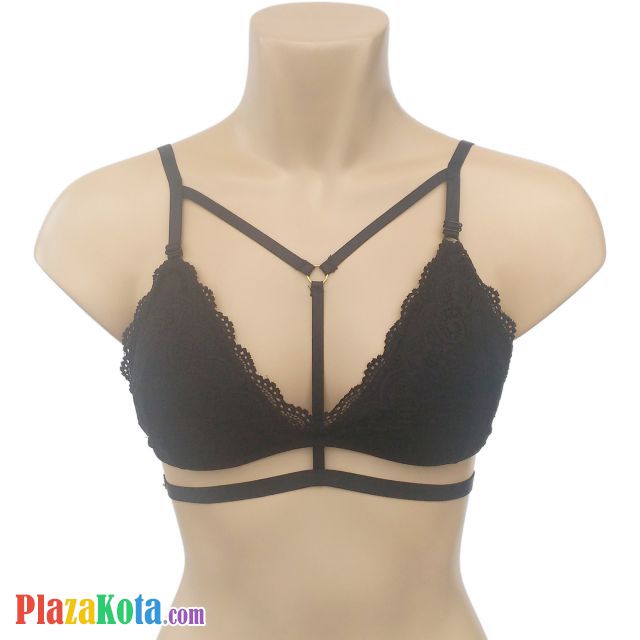 BH073 - Bra Demi Hitam Cup Busa - Photo 1