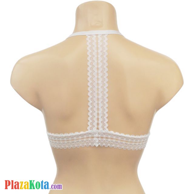 BH080 - Bra Demi Halterneck Putih Cup Busa Renda Tali Geser - Photo 2