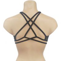 BH085 - Bra Demi Tali Silang Dobel Hitam Cup Busa - Thumbnail 2