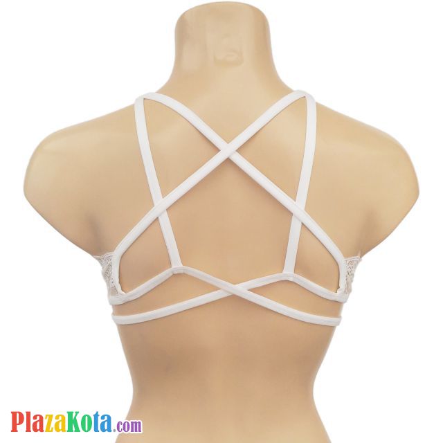 BH086 - Bra Demi Tali Silang Dobel Putih Cup Busa - Photo 2