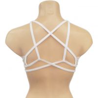 BH086 - Bra Demi Tali Silang Dobel Putih Cup Busa - Thumbnail 2