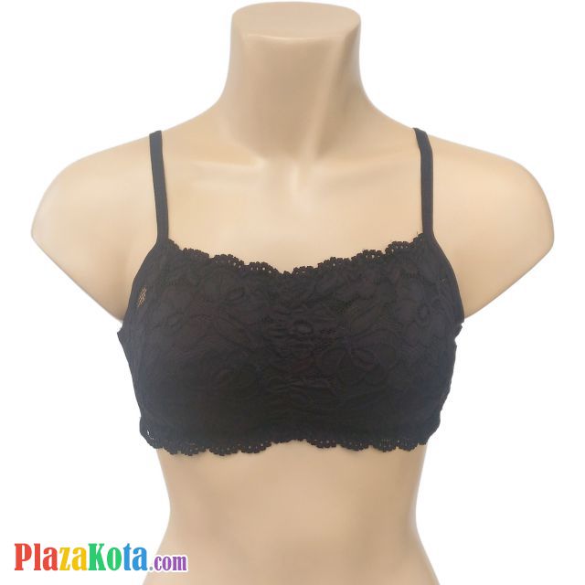 BH087 - Bra T-Shirt Hitam Cup Busa - Photo 1