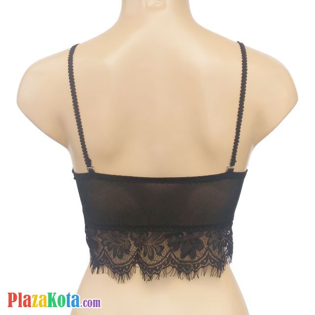 BH089 - Bra T-Shirt Hitam Cup Busa Renda Tali Geser Strapless - Photo 2