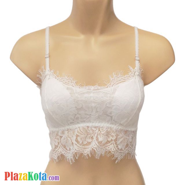 BH090 - Bra T-Shirt Putih Cup Busa Renda Tali Geser Strapless - Photo 1