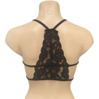 BH091 - Bra T-Shirt Hitam Cup Busa Segi Tiga Belakang - Thumbnail 2