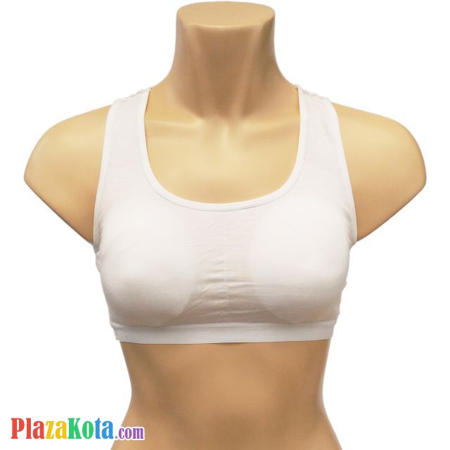 BH098 - Bra T-Shirt Putih Cup Busa Bordir Segitiga Terbalik - Photo 2