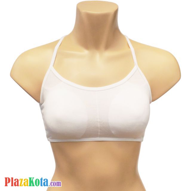 BH102 - Bra T-Shirt Tali Silang Putih Cup Busa Segitiga - Photo 2