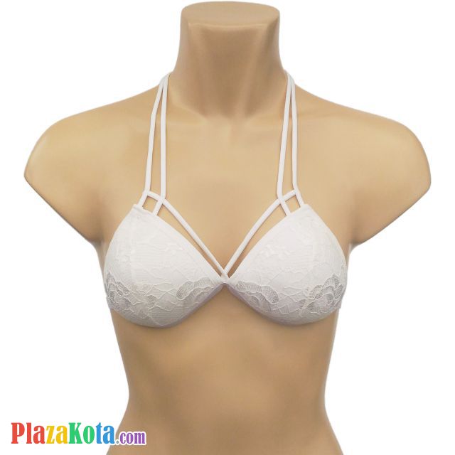 BH106 - Bra Demi Halterneck Putih Cup Busa - Photo 1