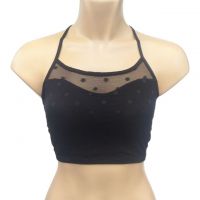 BH109 - Bra T-Shirt Halterneck Hitam Cup Busa Belakang Transparan Tali Berlian - Thumbnail 2