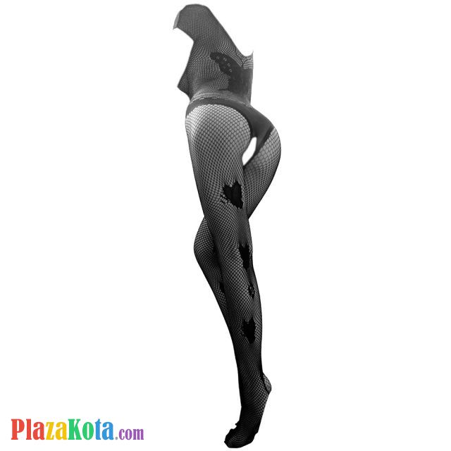 BS172 - Bodystocking Full Body Fishnet Hitam Crotchless - Photo 2