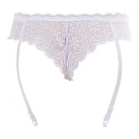 G026 - Garter Belt Panties Hipster Putih Transparan Pita Tali 4 - Thumbnail 2