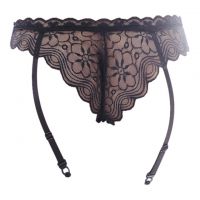 G029 - Garter Belt Panties Hipster Hitam Transparan Pita Tali 4 - Thumbnail 2