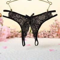 P353 - Celana Dalam Panties Thong Hitam Transparan Crotchless