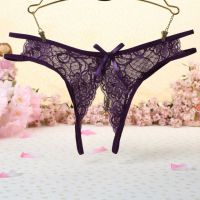 P354 - Celana Dalam Panties Thong Ungu Transparan Crotchless