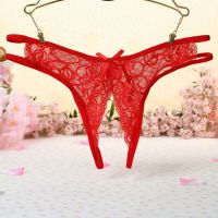 P355 - Celana Dalam Panties Thong Merah Transparan Crotchless