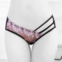 P358 - Celana Dalam Panties Hipster Bunga Pink Transparan Tali 3 Samping
