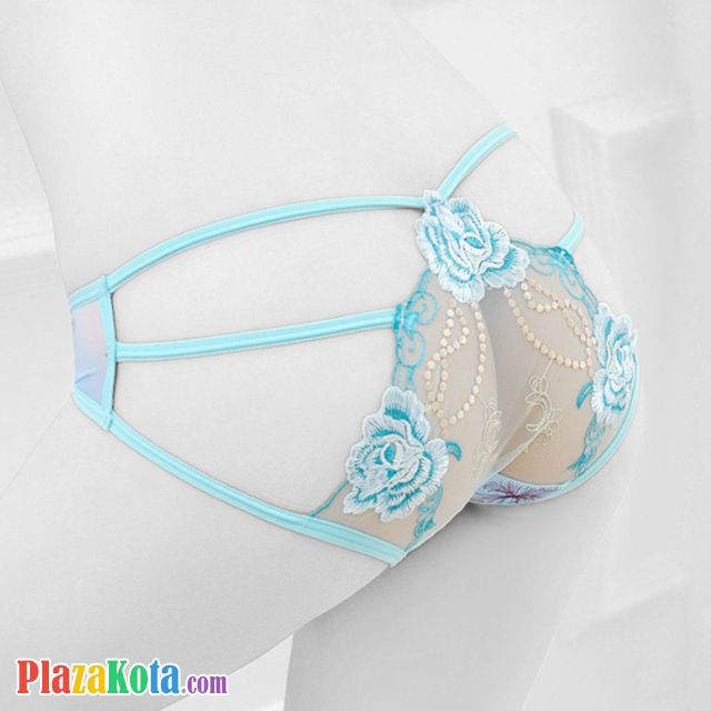 P369 - Celana Dalam Panties Hipster Hijau Transparan Tali 3 Belakang - Photo 1