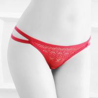 P378 - Celana Dalam Panties Thong Marun Lubang-Lubang Bunga - Thumbnail 2